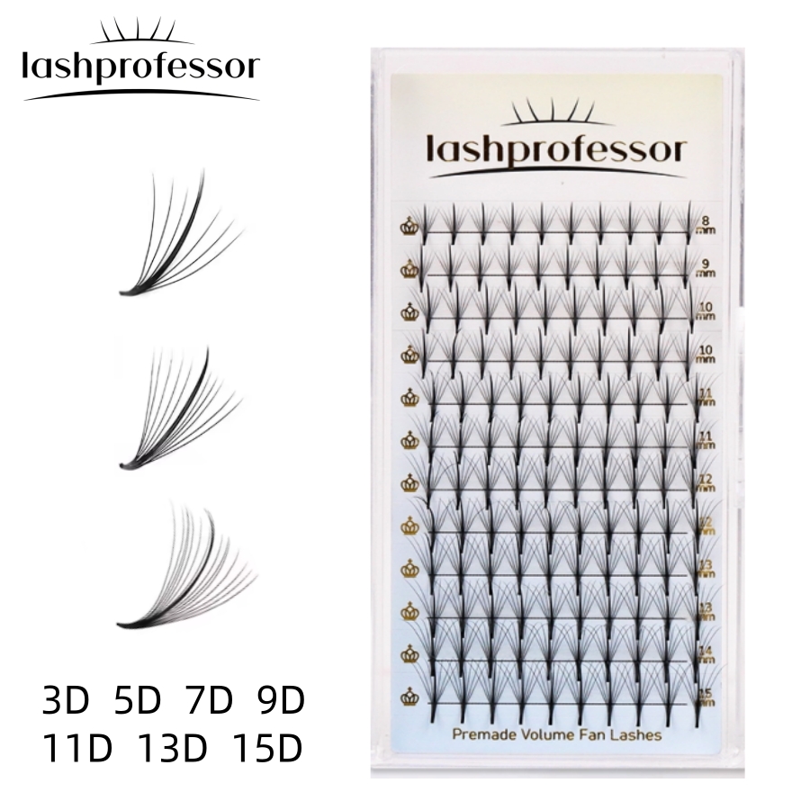 Eyelash Extension Russian - ขนตาปลอมแบบพัดสำเร็จรูป 3D/5D/7D/9D/11D/15D ทำมือ ปลายแหลม รากบาง ขนตาแบบพัดสำเร็จรูปจากเกาหลี