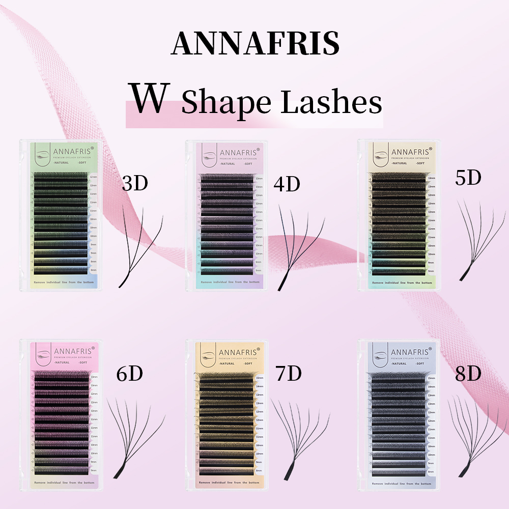 Eyelash Extension Human Hair - ANNAFRIS Premade ปริมาณพัดลม YY 3D 4D