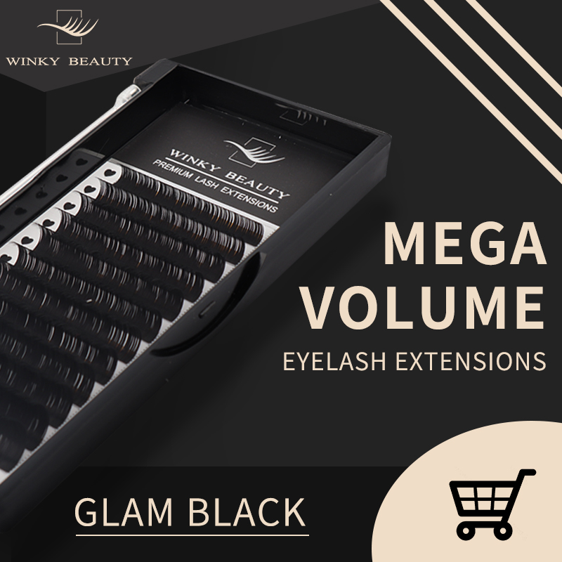 Eyelash Extension Russian - Winky Beauty ปรับแต่งโลโก้ของคุณต่อขนตาส่วนบุคคล Silk Lashes รัสเซียคลาสสิกขนตาสําหรับแต่งหน้า