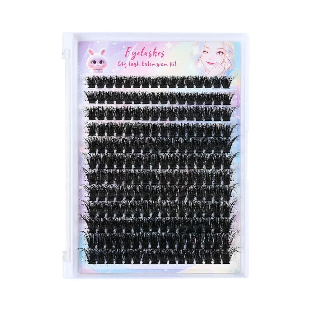 Eyelash Extension Natural Look - ชุดต่อขนตาปลอมแบบธรรมชาติ ดีไซน์แบบกลุ่ม ติดแน่น ทนนาน ชุดอุปกรณ์ต่อขนตา DIY
