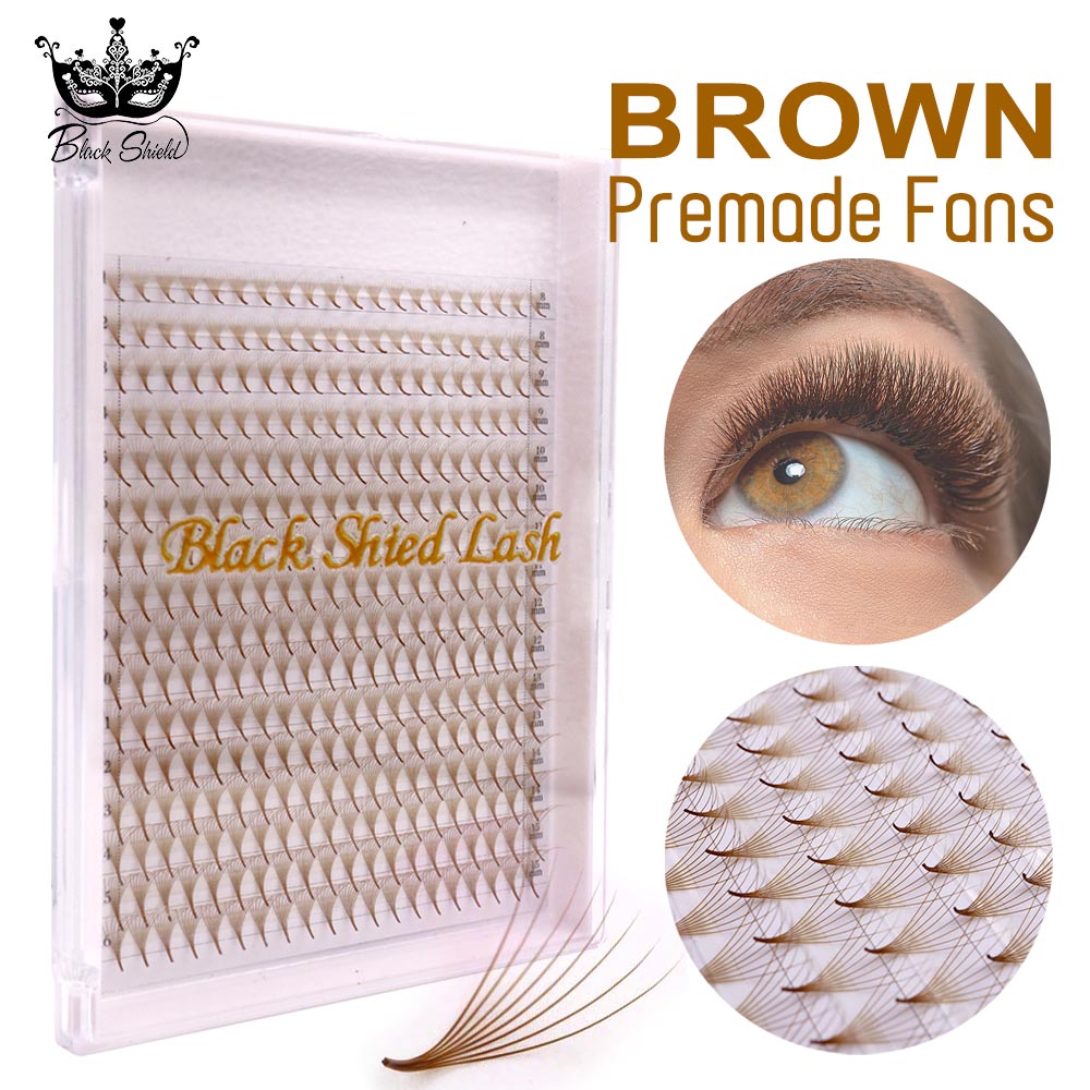 Eyelash Extension Russian - ขนตาปลอมแบบพัดสำเร็จรูป 320 ชิ้น สีน้ำตาล ปลายแหลม 5D