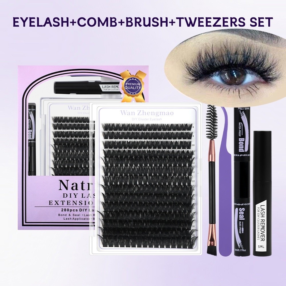 Eyelash Extension Natural Look - ขนตาปลอมแบบติดกาวและซีล ความยาว 8-18 มม. ให้ลุคธรรมชาติ ชุดต่อขนตา
