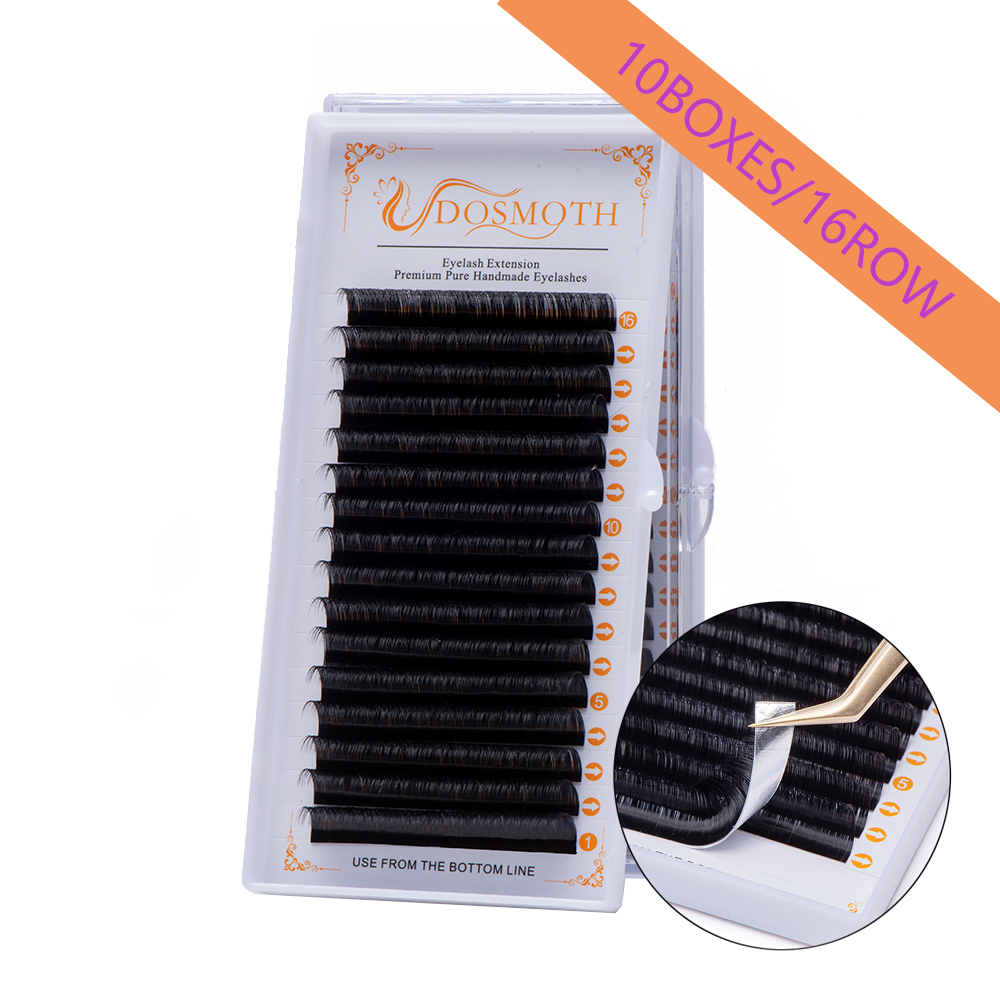 Eyelash Extension Human Hair - ขนตาปลอมสำหรับต่อขนตาปลอมขนตาปลอมขนมิ้งขนาด7-16มม. จำนวน10กล่อง16แถว7-16มม.