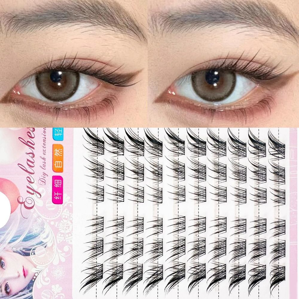 Eyelash Extension Human Hair - 3D Cat Eye Clusters Lashes ธรรมชาติ