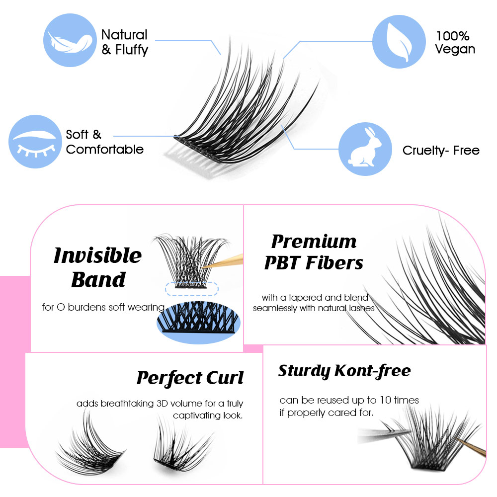 144 ชิ้น ขนตาปลอมแบบกลุ่ม DIY  - Eyelash Extension Russian บทวิจารณ์และราคา