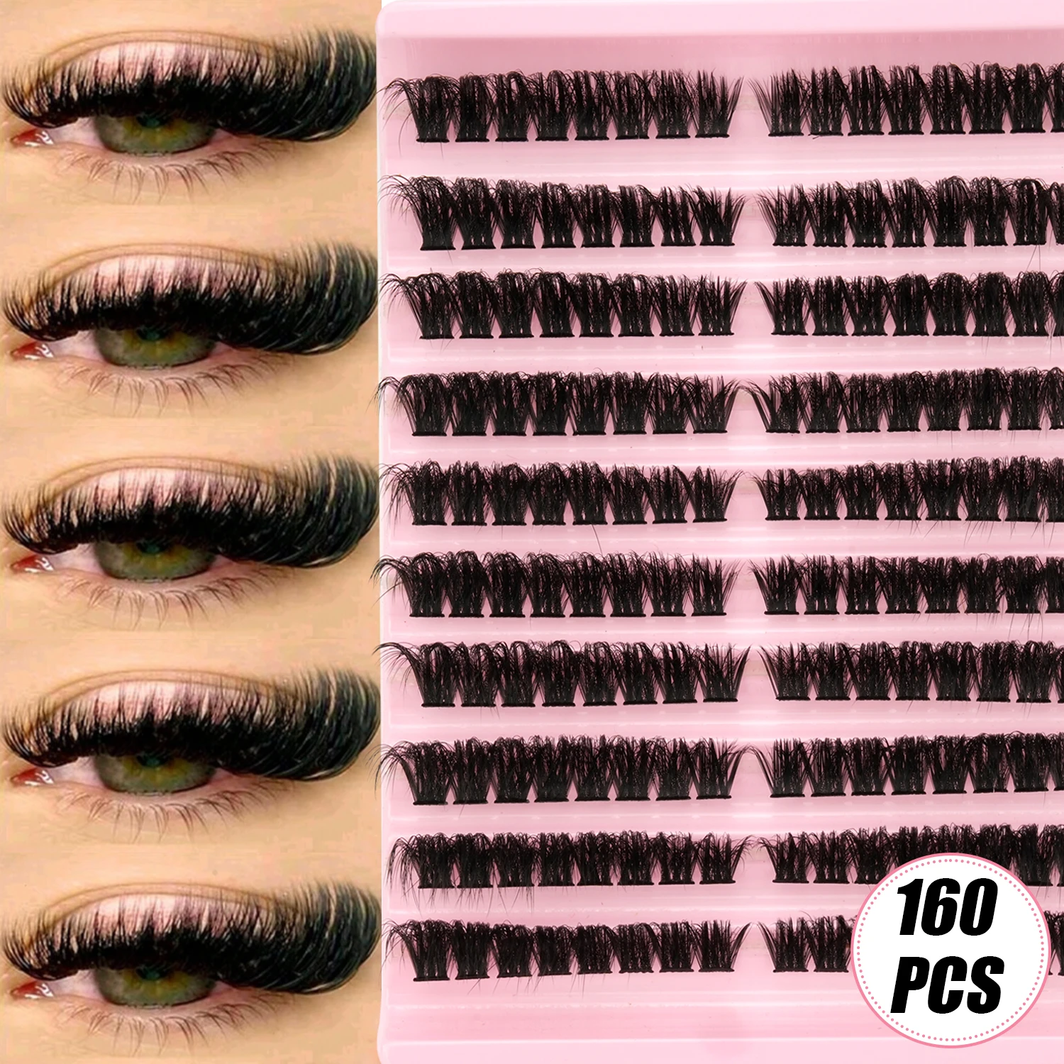 160 ชิ้น ขนตาปลอมแบบกลุ่มสไตล์ - Eyelash Extension Russian บทวิจารณ์และราคา
