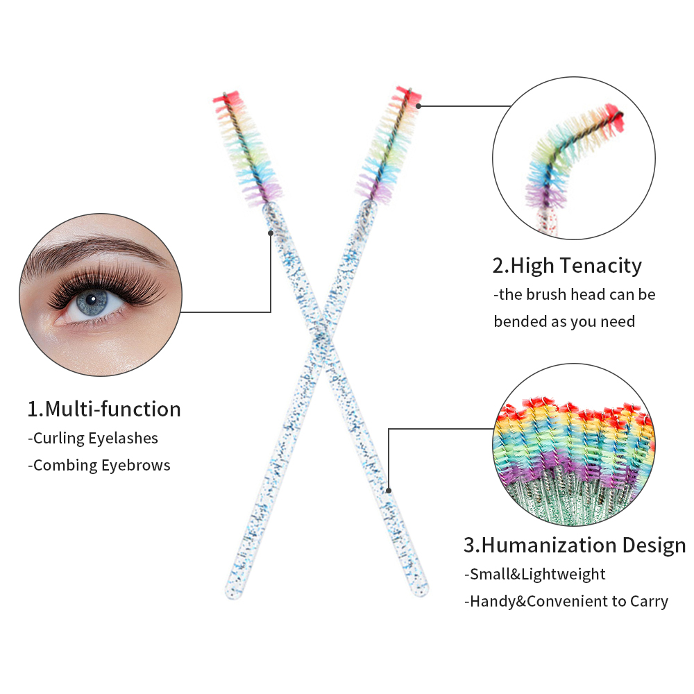 แปรงแต่งขนตาคริสตัลสีรุ้ง 50 ช - Eyelash Extension Look บทวิจารณ์และราคา