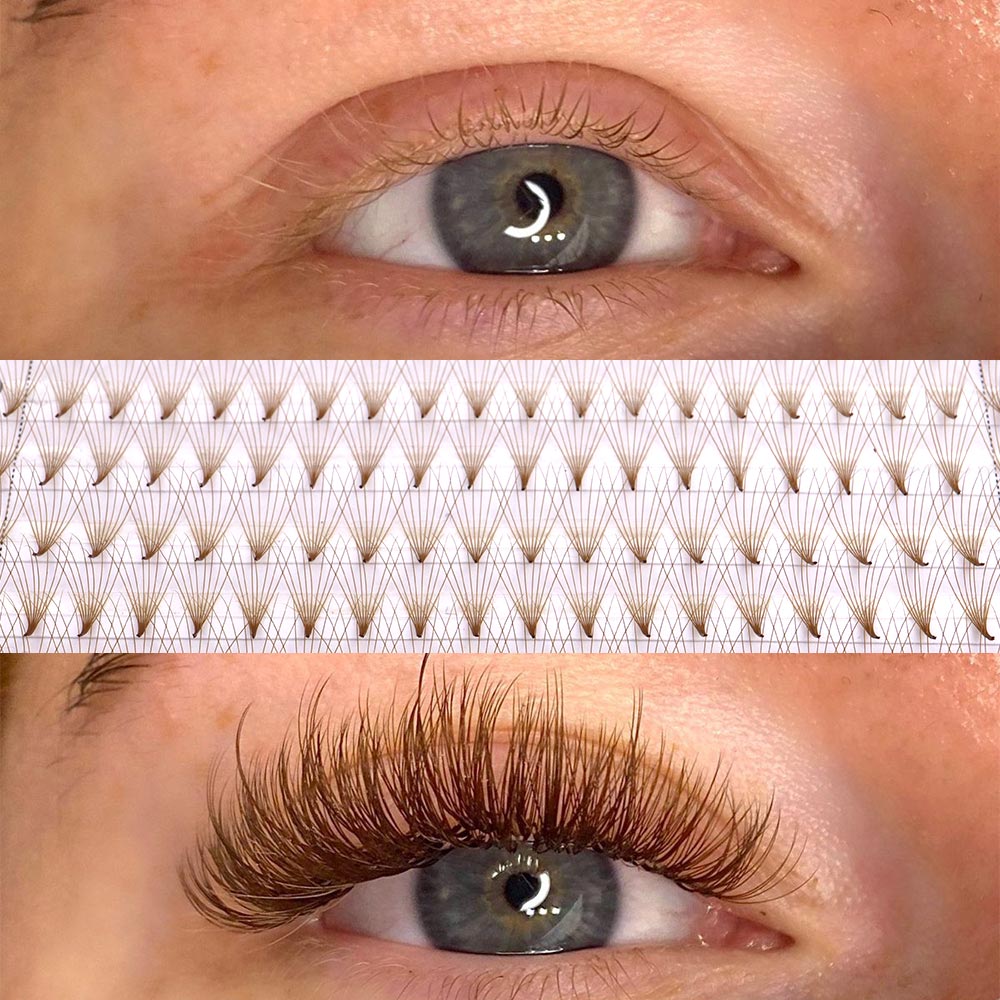 ขนตาปลอมแบบพัดสำเร็จรูป 320 ชิ - Eyelash Extension Russian บทวิจารณ์และราคา
