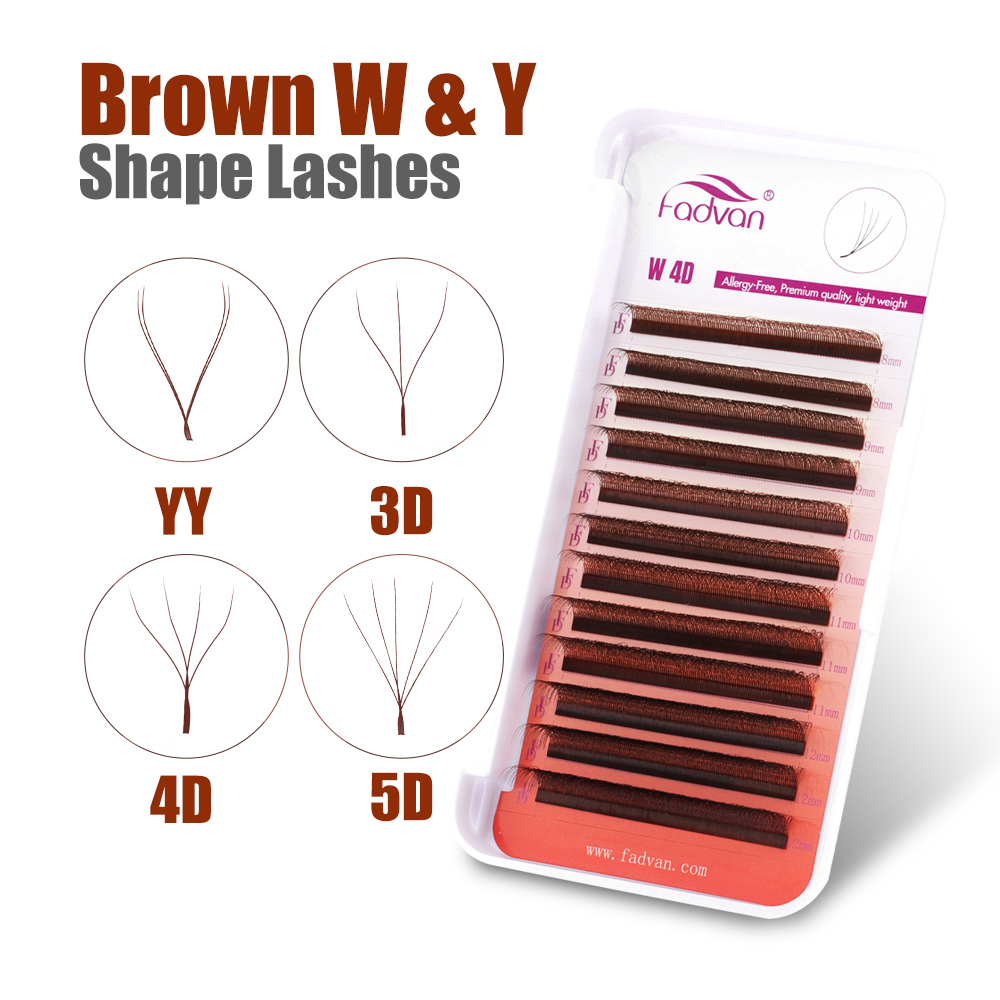 FADVAN สีน้ําตาล 4D/3D/5D ขนตา - Eyelash Extension For Asian Eyes บทวิจารณ์และราคา