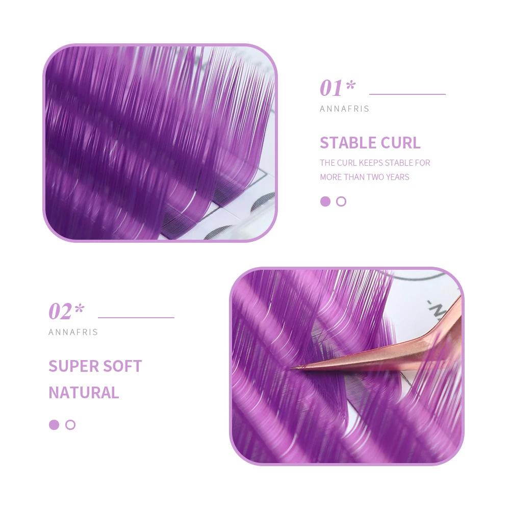 ANNAFRIS แต่ละสีต่อขนตา C D Cu - Eyelash Extension Russian บทวิจารณ์และราคา