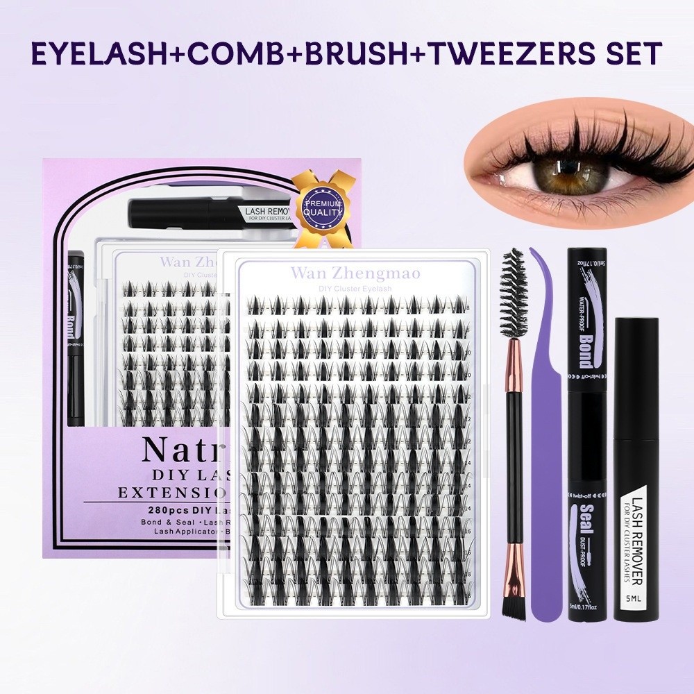 ขนตาปลอมแบบติดกาวและซีล ความยา - Eyelash Extension Natural Look บทวิจารณ์และราคา