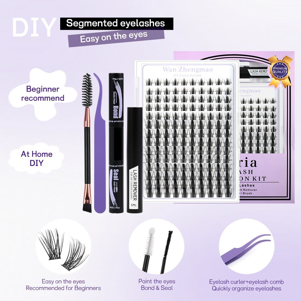 ขนตาปลอมแบบติดกาวและซีล ความยา - Eyelash Extension Natural Look บทวิจารณ์และราคา